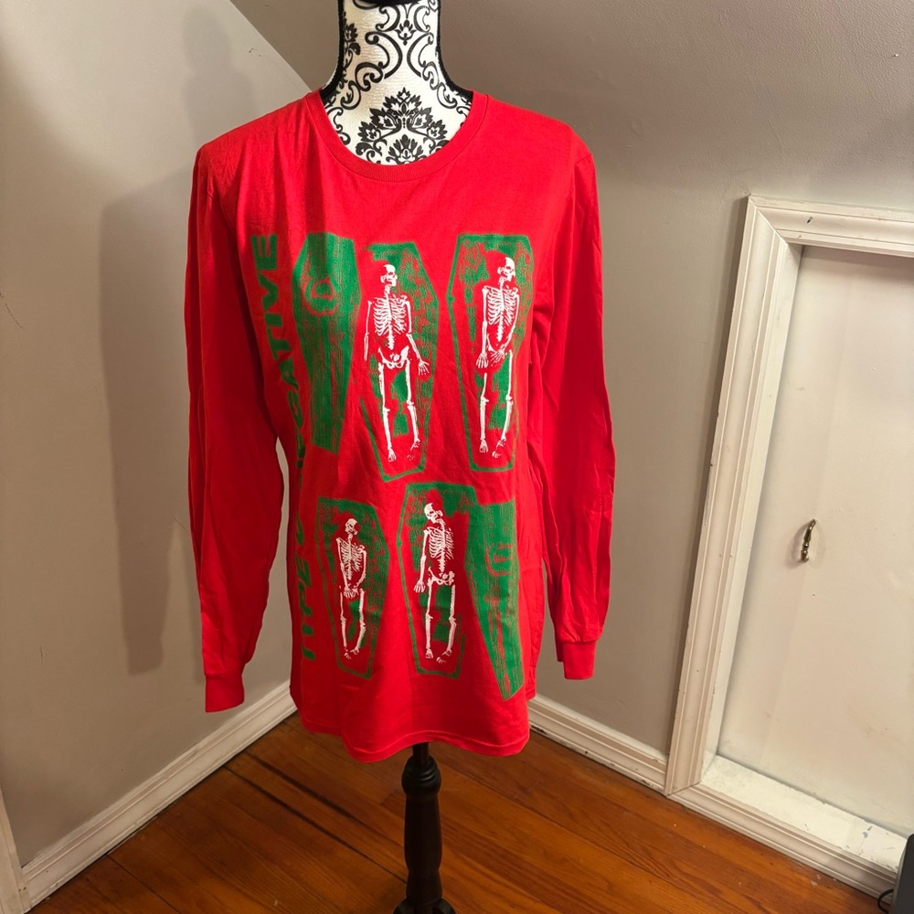 NWOT Type O Negative Red & Green Long Sleeve T Shirt size Medium Goth Metal